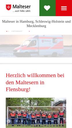 Vorschau der mobilen Webseite www.malteser-flensburg.de, Malteser Hilfsdienst e.V.