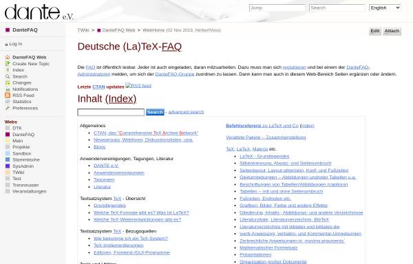Vorschau von projekte.dante.de, [de.comp.text.tex] DE-TeX-FAQ