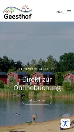 Vorschau der mobilen Webseite www.geesthof.de, Ferienpark Geesthof