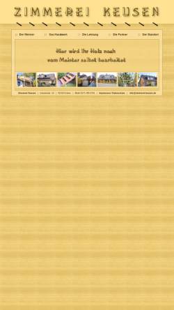 Vorschau der mobilen Webseite www.zimmerei-keusen.de, Zimmerei Keusen