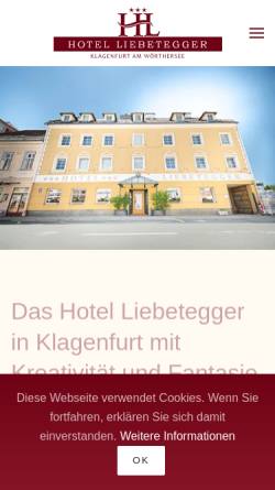 Vorschau der mobilen Webseite www.liebetegger.com, Hotel Liebetegger