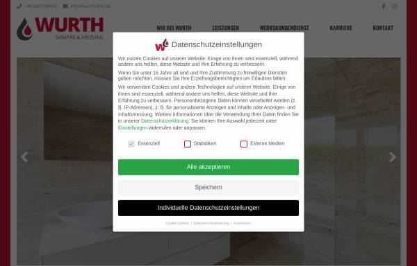 Vorschau von www.wurth-shk.de, Meisterbetrieb Wolfgang Wurth