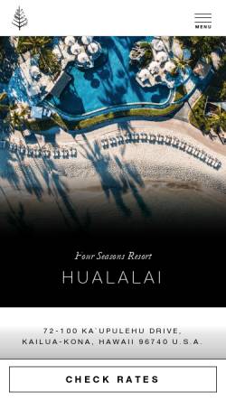 Vorschau der mobilen Webseite www.fourseasons.com, Four Seasons Resort Hualalai