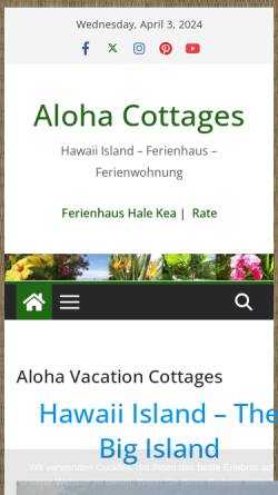 Vorschau der mobilen Webseite www.ferienwohnunghawaii.de, Hale Kea Big Island Ferienhaus