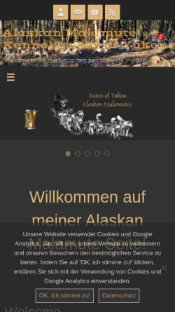 Vorschau der mobilen Webseite www.alaskan-malamute.net, Issues of Yukon & Joli Mapa