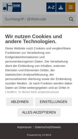 Vorschau der mobilen Webseite www.ihk-bonn.de, Industrie- und Handelskammer Bonn/Rhein-Sieg