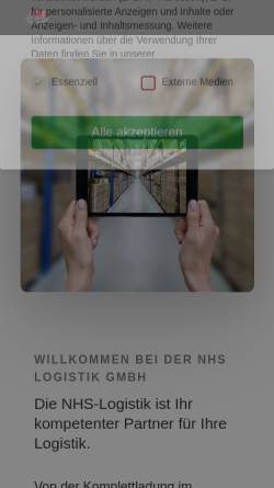 Vorschau der mobilen Webseite www.nhs-logistik.de, NHS-Logistik