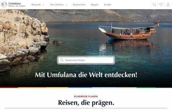 Vorschau von www.umfulana.de, Umfulana individuelles Reisen GmbH