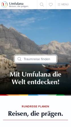Vorschau der mobilen Webseite www.umfulana.de, Umfulana individuelles Reisen GmbH
