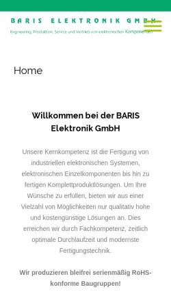 Vorschau der mobilen Webseite www.baris.de, Baris Elektronik