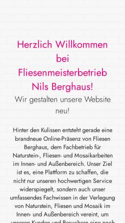 Vorschau der mobilen Webseite www.fliesen-berghaus.de, Fliesenmeisterbetrieb Frank Berghaus