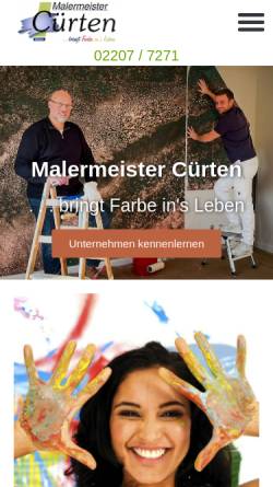 Vorschau der mobilen Webseite www.malermeister-cuerten.de, Malermeister Cürten