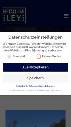 Vorschau der mobilen Webseite www.metallbau-ley.de, Metallbau Ley