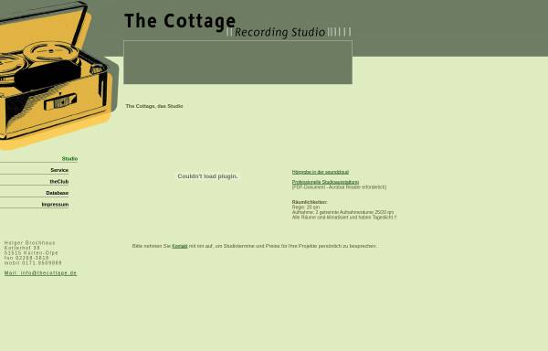 Vorschau von www.thecottage.de, The Cottage - Recording Studio