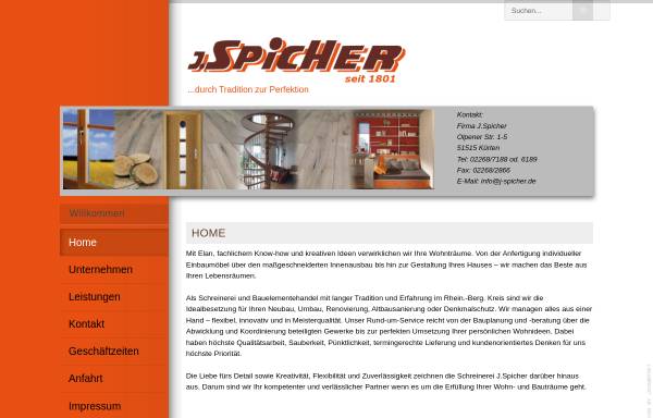 Vorschau von www.j-spicher.de, J.Spicher - Schreinerei und Bauelementehandel