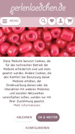 Vorschau der mobilen Webseite perlenlaedchen.de, Perlenlädchen