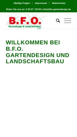 Vorschau der mobilen Webseite bfo-gartendesign.de, B.F.O. Gartendesign und Landschaftsbau