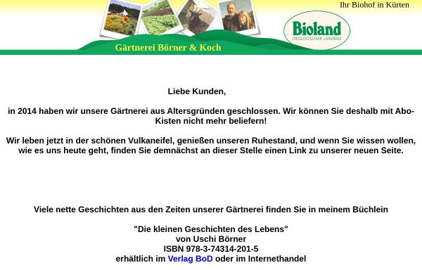 Vorschau von www.bioland-koch.de, Bioland Gärtnerei Börner & Koch