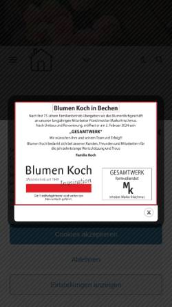 Vorschau der mobilen Webseite www.blumen-koch-bechen.de, Blumen Koch