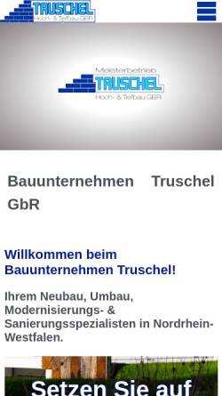 Vorschau der mobilen Webseite www.bauunternehmen-truschel.de, Bauunternehmen Truschel GbR