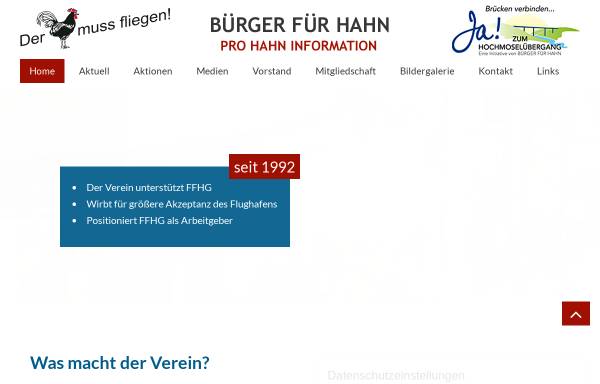 Vorschau von www.buergerfuerhahn.de, Bürger für Hahn e. V.