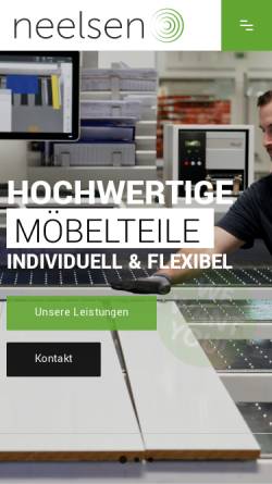 Vorschau der mobilen Webseite www.neelsen-gmbh.de, Neelsen Holzbearbeitung GmbH
