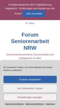 Vorschau der mobilen Webseite www.forum-seniorenarbeit.de, Forum Seniorenarbeit NRW