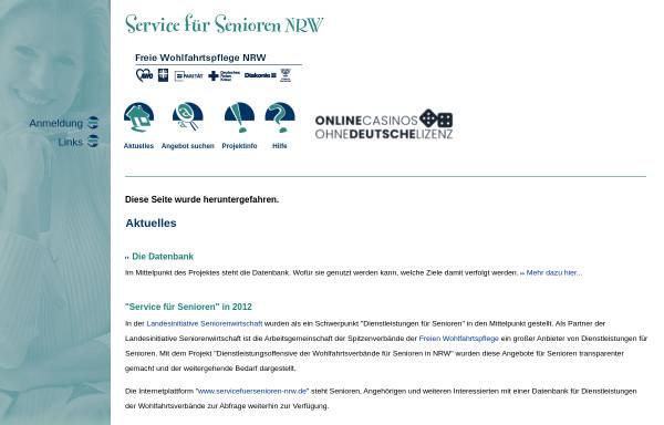 Vorschau von www.servicefuersenioren-nrw.de, Service für Senioren NRW