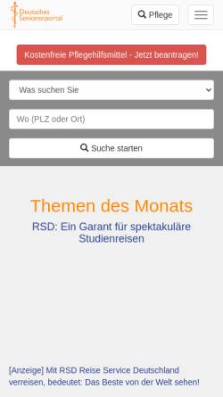 Vorschau der mobilen Webseite www.deutsches-seniorenportal.de, Deutsches Seniorenportal