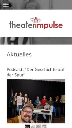 Vorschau der mobilen Webseite www.theater-impulse.de, TheaterImpulse e.V.