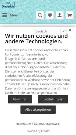 Vorschau der mobilen Webseite www.naehmaschinen.com, A. Diederich GmbH