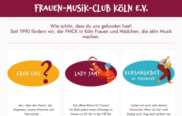Vorschau von www.fmck.de, Frauen Musik-Club Köln e.V.