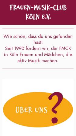 Vorschau der mobilen Webseite www.fmck.de, Frauen Musik-Club Köln e.V.