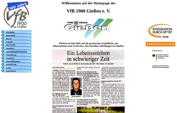 Vorschau von www.vfb1900giessen.de, VfB 1900 Gießen e.V.