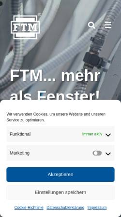 Vorschau der mobilen Webseite www.ftm.de, Fenster und Türenbau Mulda GmbH