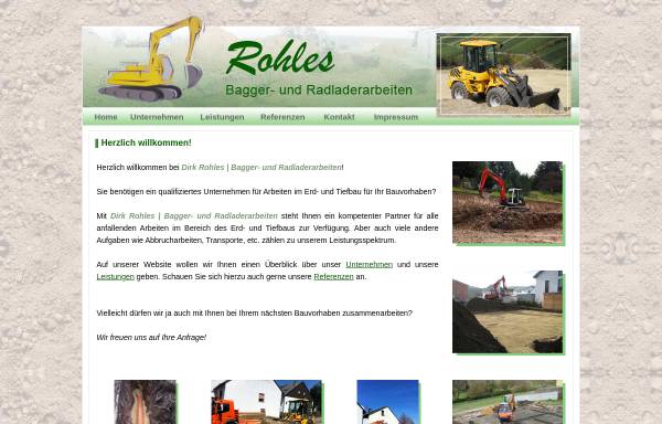 Vorschau von www.rohles.de, Dirk Rohles, Bagger- und Radladerarbeiten
