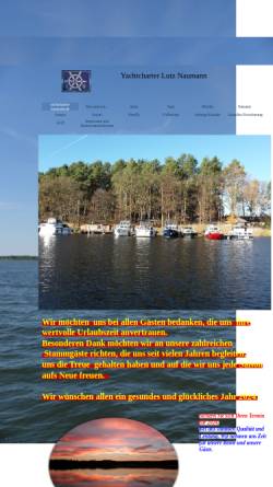 Vorschau der mobilen Webseite www.yachtcharter-naumann.de, Yachtcharter Lutz Naumann