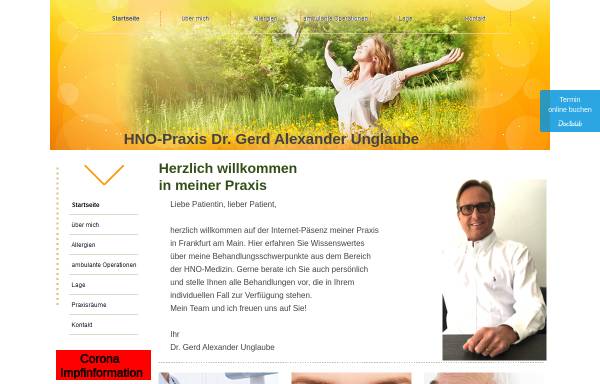 Vorschau von www.hno-dr-unglaube.de, Unglaube, Dr. Gerd Alexander