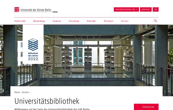 Vorschau von www.ub.udk-berlin.de, Universitätsbibliothek der UdK Berlin