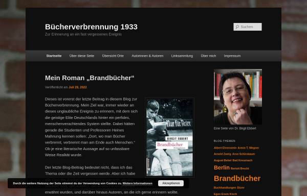 Vorschau von www.buecherverbrennung.de, Bücherverbrennung