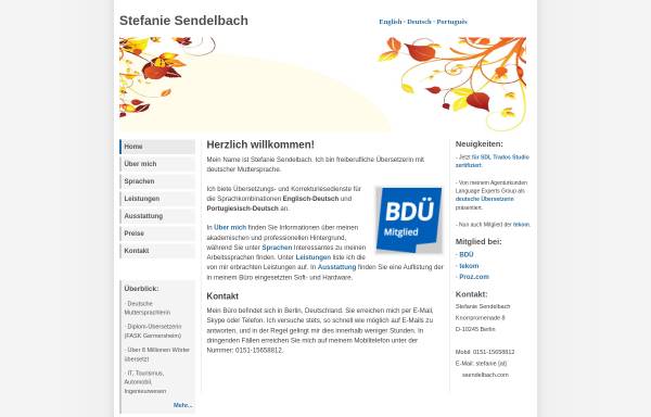 Vorschau von www.ssendelbach.com, Stefanie Sendelbach