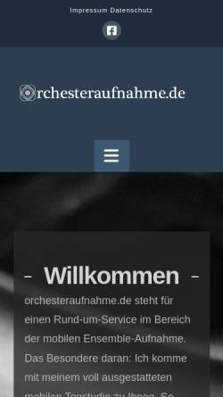 Vorschau der mobilen Webseite www.orchesteraufnahme.de, orchersteraufnahme.de
