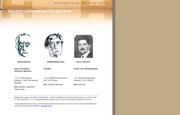 Vorschau von www.literaturepochen.at, Exilierte jiddische Dichter aus Wien
