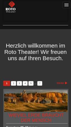Vorschau der mobilen Webseite www.rototheater.de, Roto Theater