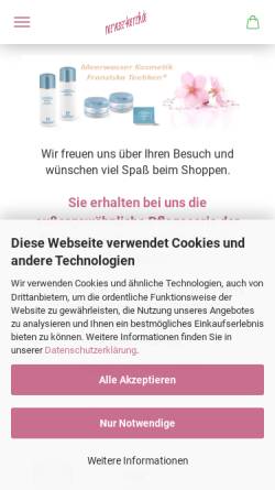 Vorschau der mobilen Webseite shop.meerwasser-kosmetik.com, Kosmetikvertrieb Hildegard Mengedoht