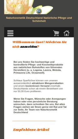 Vorschau der mobilen Webseite www.naturkosmetik-deutschland.de, Naturkosmetik-Deutschland, Angela Meindl