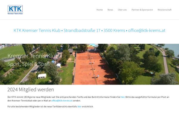 Vorschau von www.ktk-krems.at, Kremser Tennis Klub