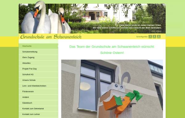 Vorschau von www.grundschule-schwanenteich.de, Grundschule am Schwanenteich