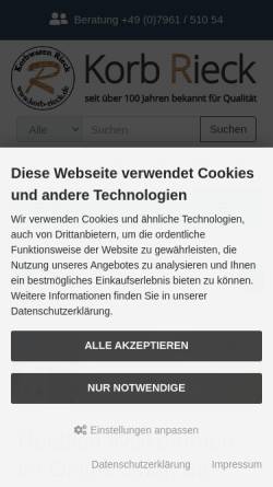 Vorschau der mobilen Webseite korb-rieck.de, Korb Rieck
