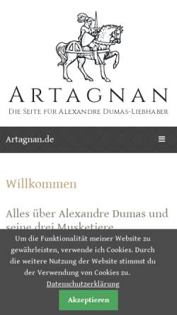 Vorschau der mobilen Webseite www.artagnan.de, Artagnan.de